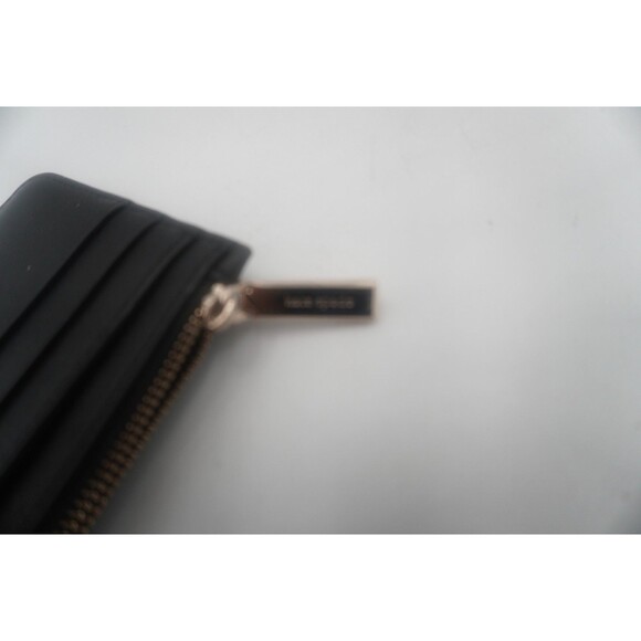 Kate Spake Natalia Black Quilted Leather Large Slim Card Holder Zip Coin Pouch - Picture 6 of 6